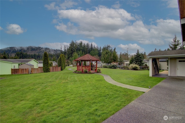 view of yard with a gazebo