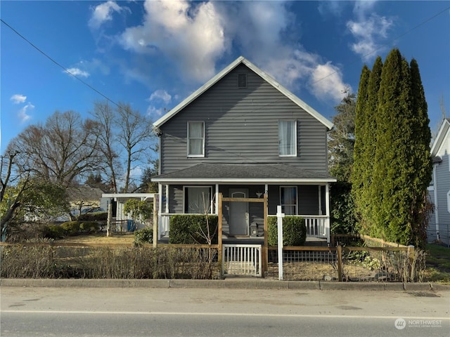 view of front property with a porch