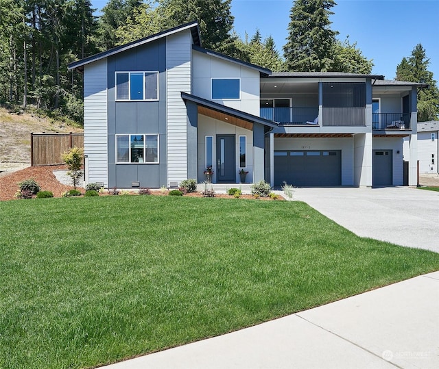 17726 142nd Ave E Unit 9, Puyallup, WA 98374 - contemporary house featuring an attached garage, driveway, and a balcony