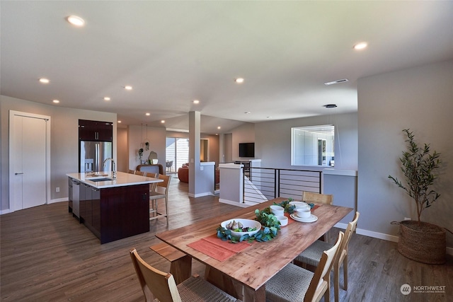 17726 142nd Ave E Unit 9, Puyallup, WA 98374 - dining space with dark wood-style flooring, recessed lighting, and baseboards