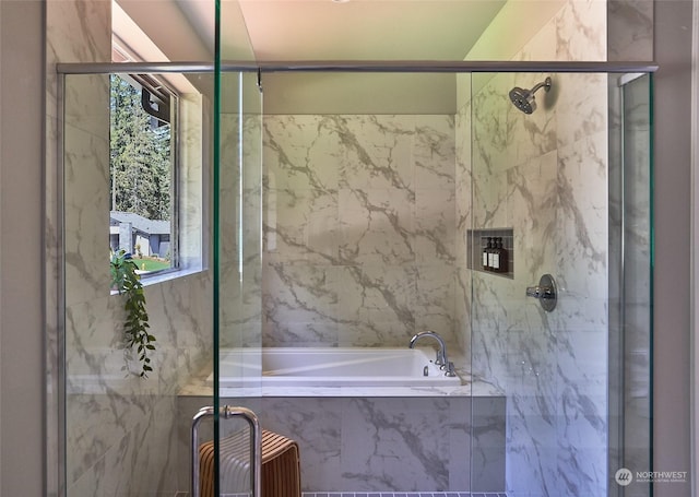 17726 142nd Ave E Unit 9, Puyallup, WA 98374 - bathroom with a marble finish shower and a garden tub