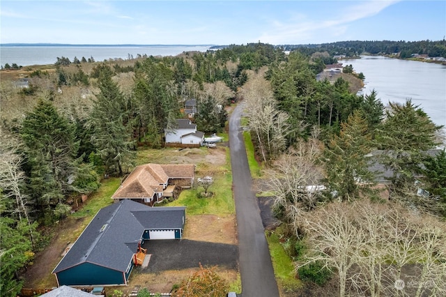 394 Lake View Loop NE, Ocean Shores, WA 98569 - view from above of property with a large body of water and a heavily wooded area