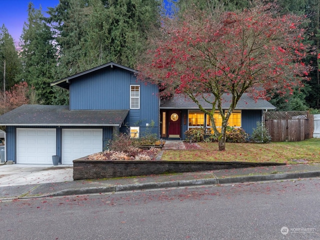 tri-level home featuring a garage