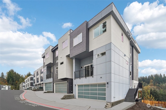 view of property featuring a garage