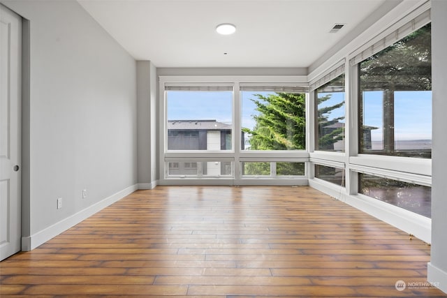 view of unfurnished sunroom