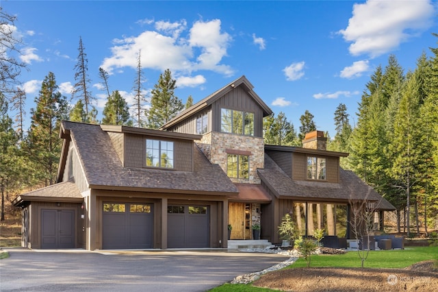 view of front of house with a garage