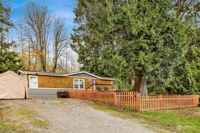 view of front of home featuring a deck