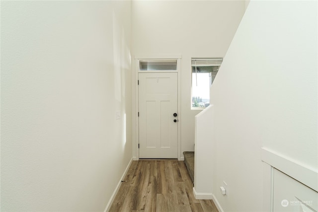 hall featuring light hardwood / wood-style flooring