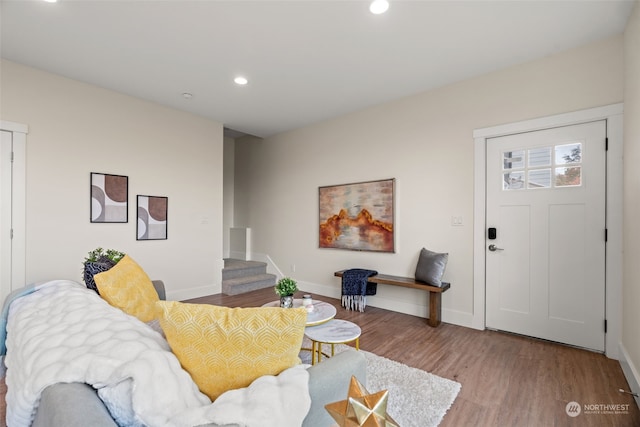 living room featuring hardwood / wood-style flooring