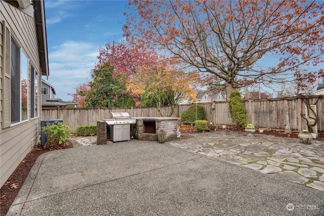 view of patio / terrace with a grill