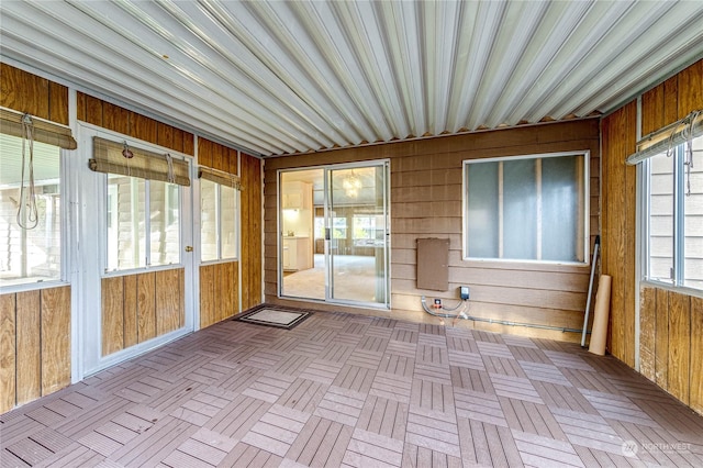 view of unfurnished sunroom