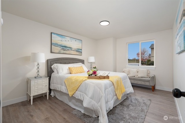 bedroom featuring light hardwood / wood-style flooring