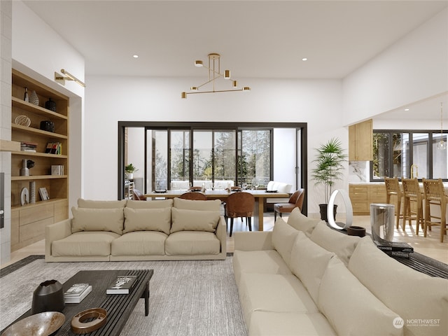 living room with plenty of natural light