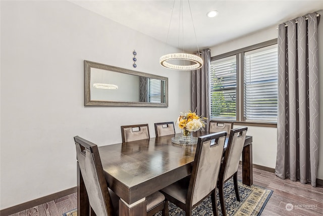 dining room featuring wood-type flooring