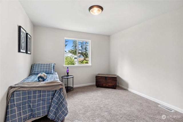 sitting room with carpet floors