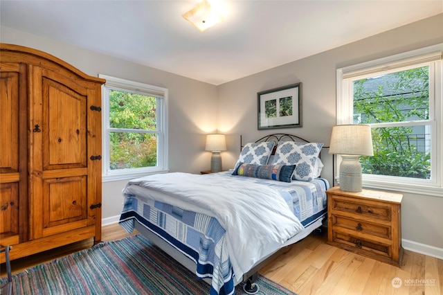 bedroom featuring light hardwood / wood-style floors