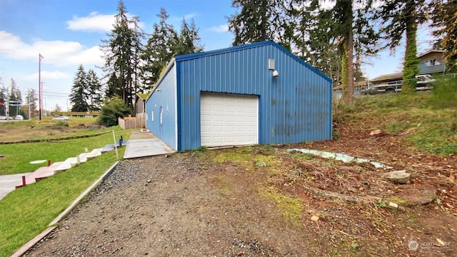 view of garage