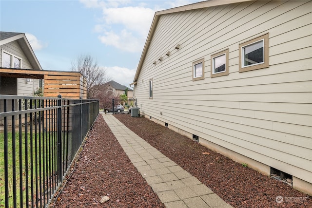 view of home's exterior featuring cooling unit