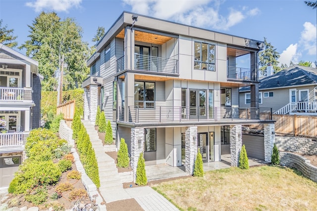 view of front of property with a front lawn