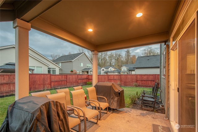 view of patio / terrace featuring grilling area