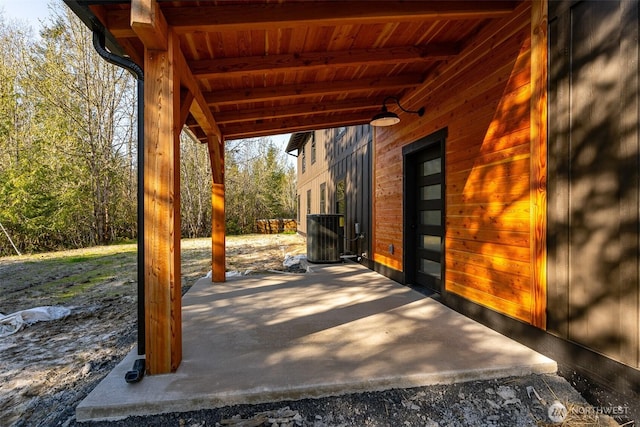 view of patio with central AC