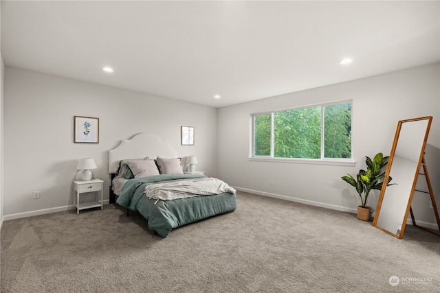 bedroom featuring carpet