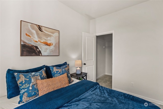 carpeted bedroom with a closet