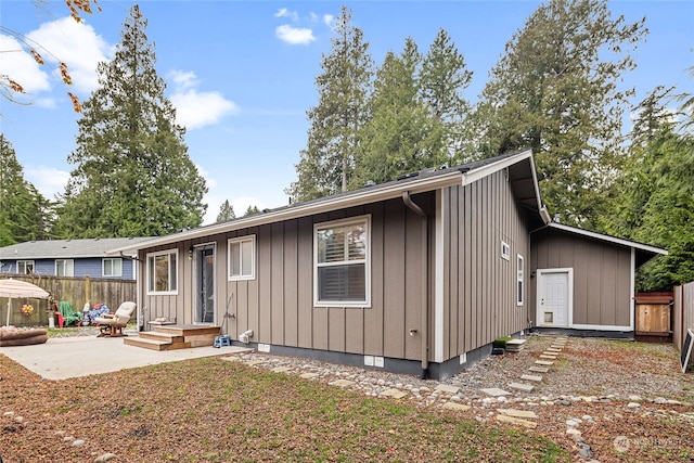 view of front of home with a patio area