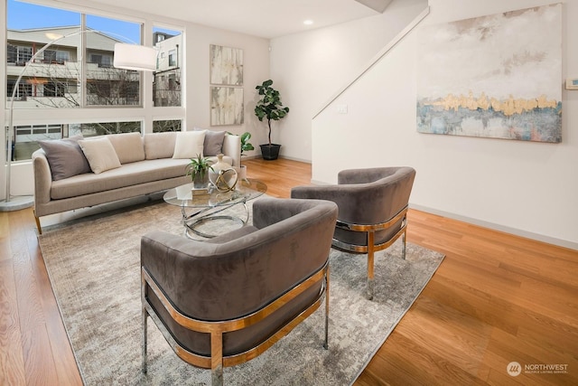 living room featuring wood-type flooring