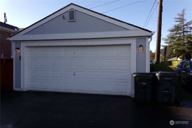 view of garage