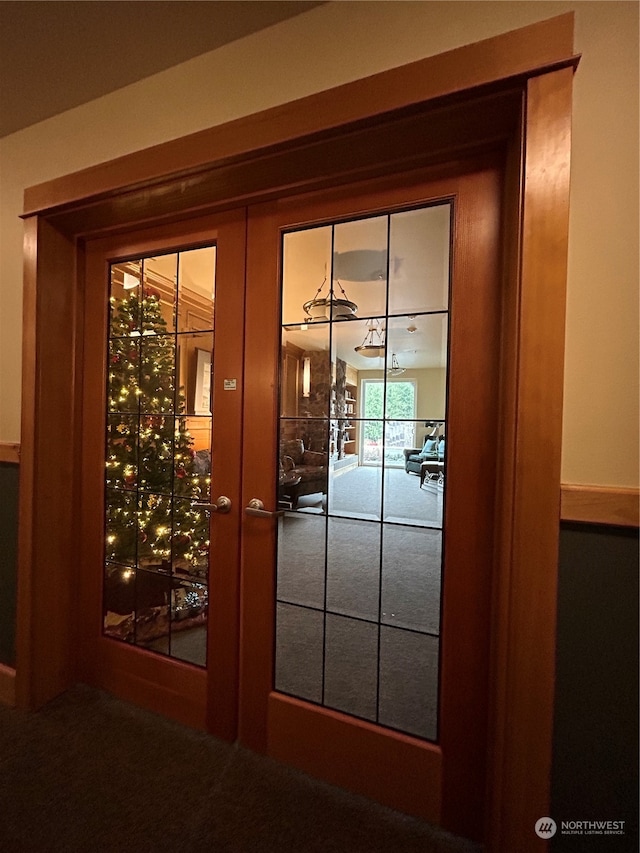 interior space with french doors