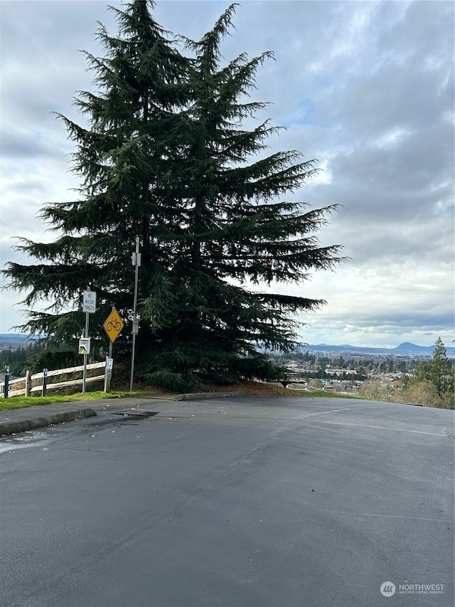 view of road with a mountain view