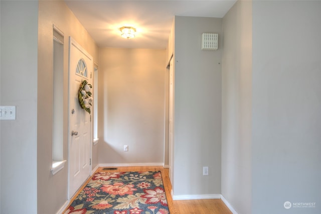 hallway featuring light hardwood / wood-style floors