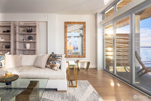 interior space with hardwood / wood-style flooring