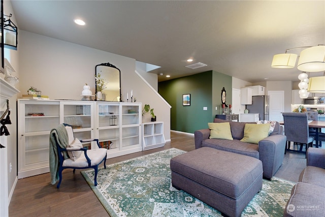 living room featuring wood-type flooring