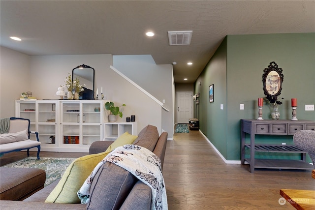 living room featuring hardwood / wood-style flooring