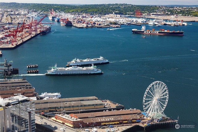 1521 2nd Ave Unit 904, Seattle, WA 98101 - drone / aerial view of a large body of water and a marina