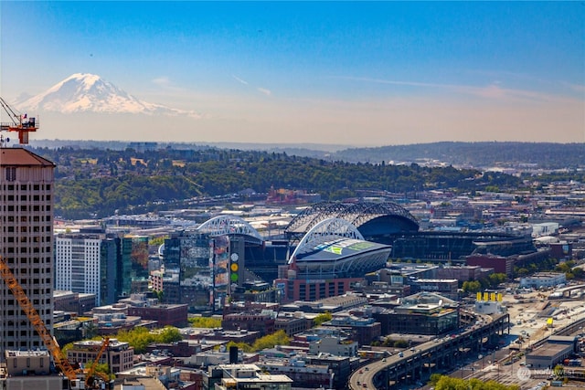 property's view of city with a mountain view