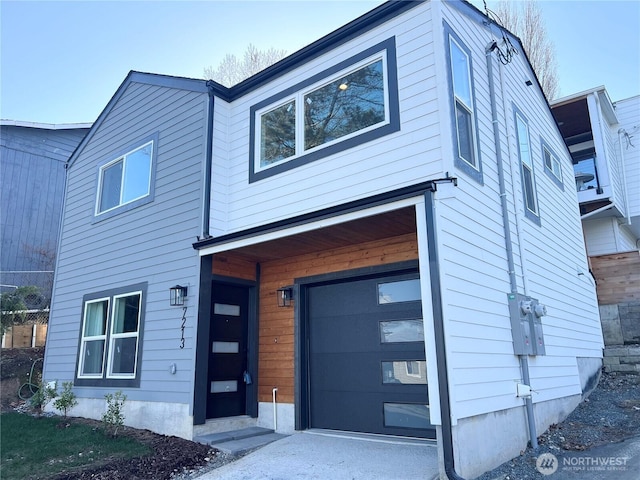 view of front of house with an attached garage