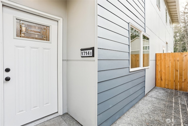 view of doorway to property