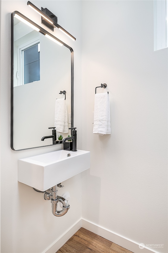 bathroom featuring hardwood / wood-style floors