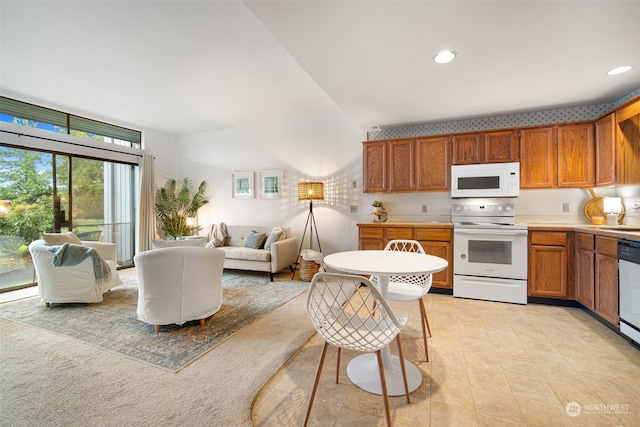 kitchen with white appliances