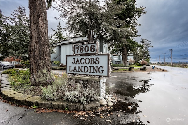 view of community sign