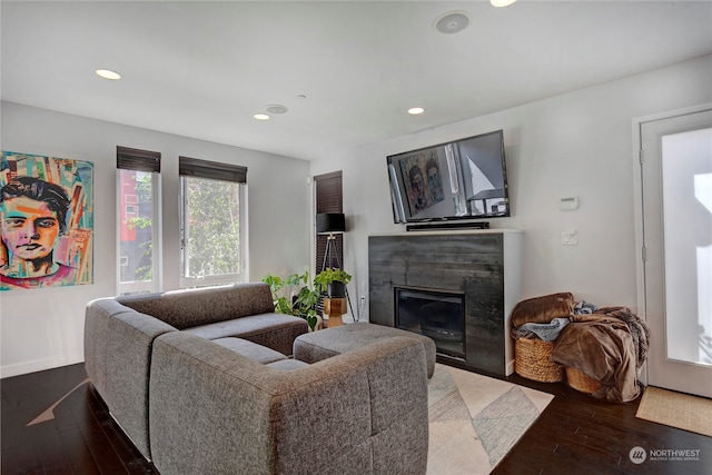 living room featuring hardwood / wood-style flooring