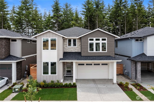 view of front of home with a garage