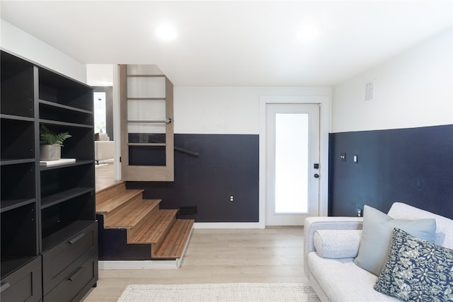 living room featuring light hardwood / wood-style floors