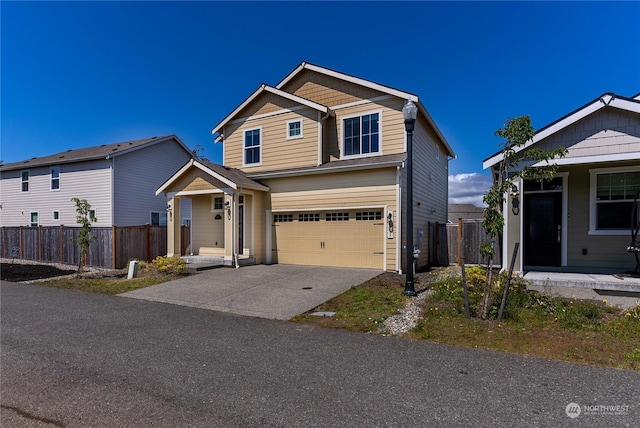 view of front of house with a garage and a porch