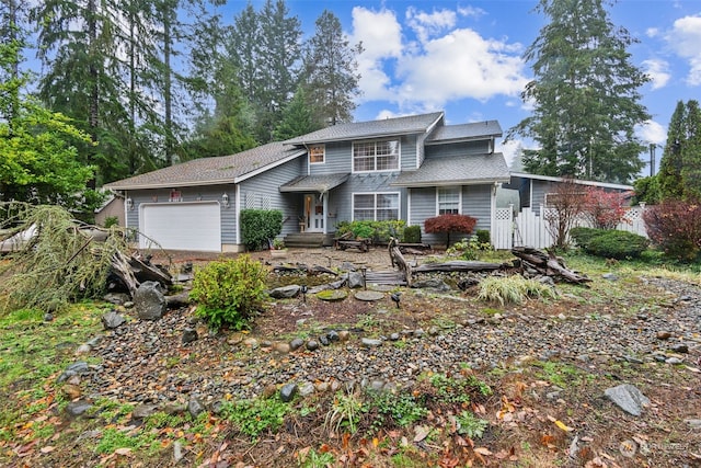 view of front of home featuring a garage