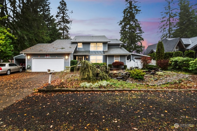 view of property featuring a garage