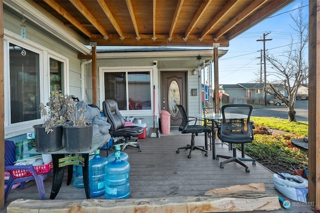 view of patio / terrace featuring a wooden deck